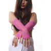 80's Long Fishnet Gloves 12 PACK PAIR- Hot Pink 1232