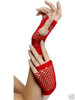 Red 80's Short Fishnet Gloves 12 PACK - Red 1238