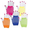 80's Short Fishnet Gloves Variety of Colors 12 PACK