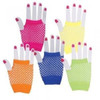 80's Short Fishnet Gloves Variety of Colors 12 PACK