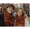 Black And Orange Arab Shemagh Houndstooth Scarf 2076
