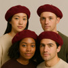 Burgundy Beret Wool 22.5" Standard Adult Size 1363