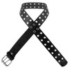 12 PACK Black Punk Two Rows Metal Holes Belts Mix Sizes 2428B