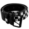 12 PACK Black Belt - White/ Black Checkerboard Stud Belts - Mix Sizes 2524A