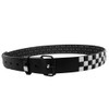 White and Black Checkerboard Studded Belt - Black 2524-2527