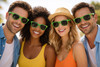 Green Sunglasses |  Iconic 80's Style |  Adult Size 1052