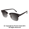 Black Half Frame Sunglasses |  Adult Vintage Style Black/Black Lens 1072 12 PACK