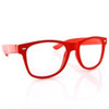 Clear Red Glasses | 12 PACK Iconic 80's Style | Adult Size 1085