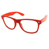 Clear Red Glasses | 12 PACK Iconic 80's Style | Adult Size 1085