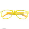 Yellow Clear Lens | Iconic 80's Style |  Yellow Adult Style Glasses 7074