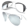 Aviator Sunglasses Silver Frame/ Silver Lens Bulk 1104