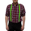 Lime Green Suspenders Elastic Clip On 1284