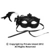 m3286 Black Lace Masquerade Mask with Feathers 1849