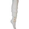 Leg Warmers Bulk | White Knit Leg Warmers with Button Trim 1256