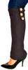Brown Knit Leg Warmers with Button Trim 1257