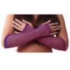 80's Long Fishnet Gloves - Purple 12 PACK 1229