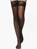Black Sheer Thigh Highs with Lace Top 8029 12 PACK