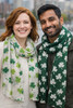 St. Patricks Day White and Green Shamrock Scarf 12 PACK MIX 1906