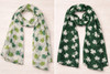 St. Patricks Day White and Green Shamrock Scarf 12 PACK MIX 1906
