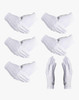 Parade Gloves White Stitched  w/ SNAPS Adult PAIR Standard 9” Men & Women 5020