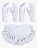 Adult White Gloves Bulk Stitched 9" Length Stretch Standard Size Men & Women 5032D