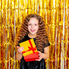 2 PACK New Years 2 Pack Gold Backdrop Birthday Decorations Foil Curtain Backdrop Gold Streamers Dance Party Decorations Photo Booth Props 5936