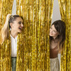 2 PACK New Years 2 Pack Gold Backdrop Birthday Decorations Foil Curtain Backdrop Gold Streamers Dance Party Decorations Photo Booth Props 5936