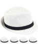 White Gangster Fedoras | Gangster White Hats Bulk | WS1316D Adult Size