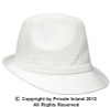 12 PACK  White Cotton Fedora Hats WS1312D Adult Size