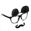 Flip Up Mustache Sunglasses Black 7402