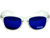 Vintage 80 Style Clear Frame Blue Lens Sunglasses 12 PACK WS7062
