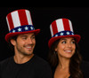 12 PACK Light Up Flashing L.E.D Uncle Sam Hat 22.5" Standard Size Adult 5909D