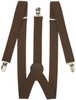 Brown Suspenders Bulk Wholesale Clip On Elastic Adult Size  12 PACK 1293D