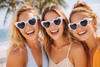 Heart Sunglasses White Bulk Adult 100% UV Superior Quality  (Z1016)