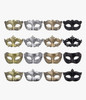 16 PACK Mardi Gras Bulk Masks Black Silver Gold  Wholesale Venetian Masks Bulk  1847SDZ