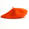 Orange Beret Artist Hat 100% Wool 22.5" Standard Adult Size 1372O