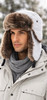 White Trapper Hat | Brown Faux Fur 5831BW  22.5" Standard Adjustable Strap