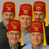 Custom Fez Hats | Shriner Fez | Adult Red w/ Yellow Tassel C109