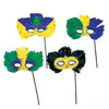  Mardi Gras Stick Feather Masks |  12 PACK Standard 9227FS 