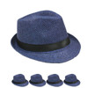 Blue Fedoras | Navy Blue Hats | Cuban Fedoras 1329D Adult Size
