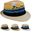  Palm Tree Yellow Sunrise Fedoras 1310PY Adult Size