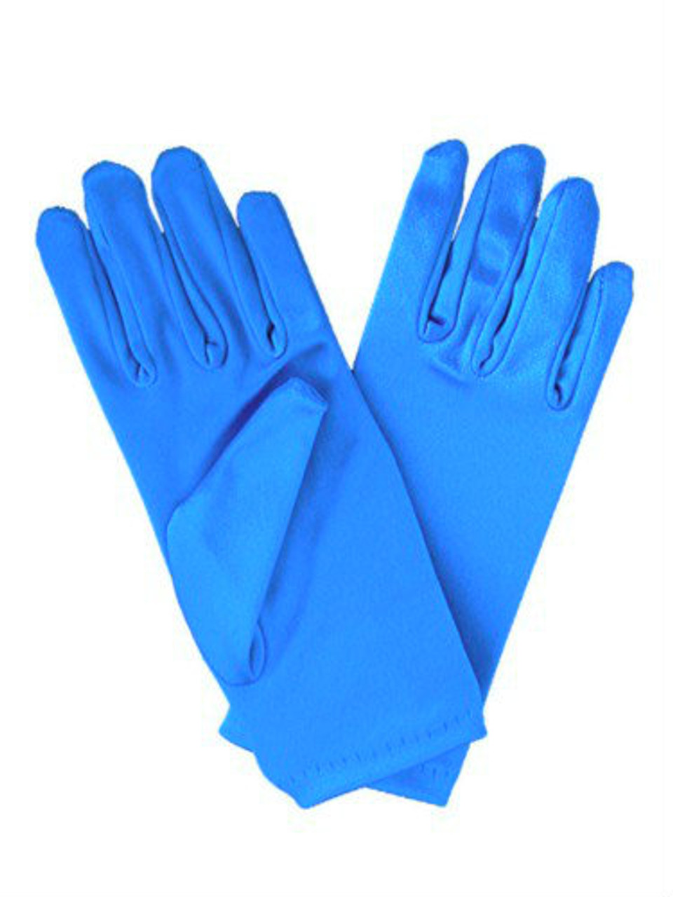 Royal Blue Short Satin Gloves 1208