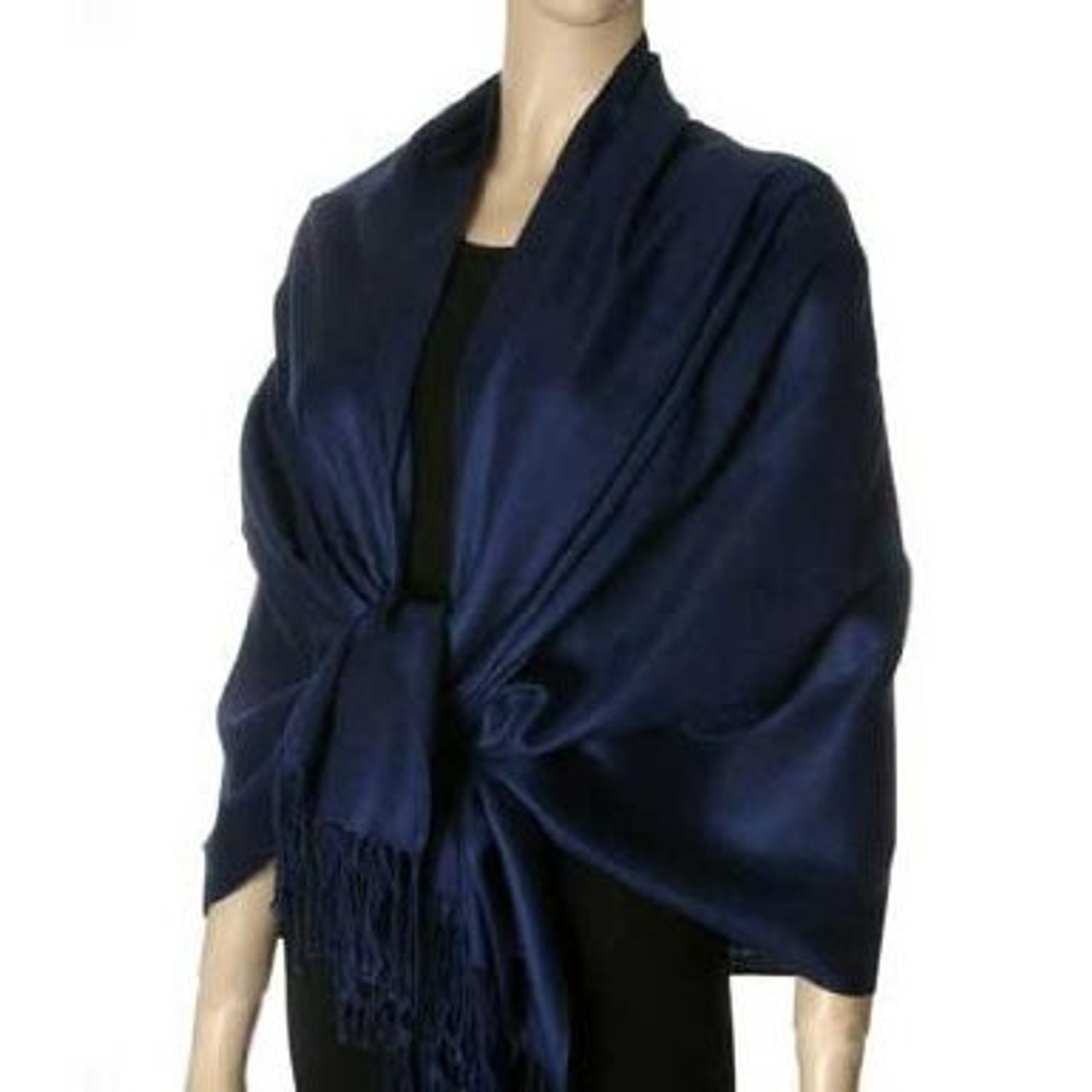 Navy Pashmina Shawl 100% Fine Wool Mix 12 PACK 2108 - Private Island Party