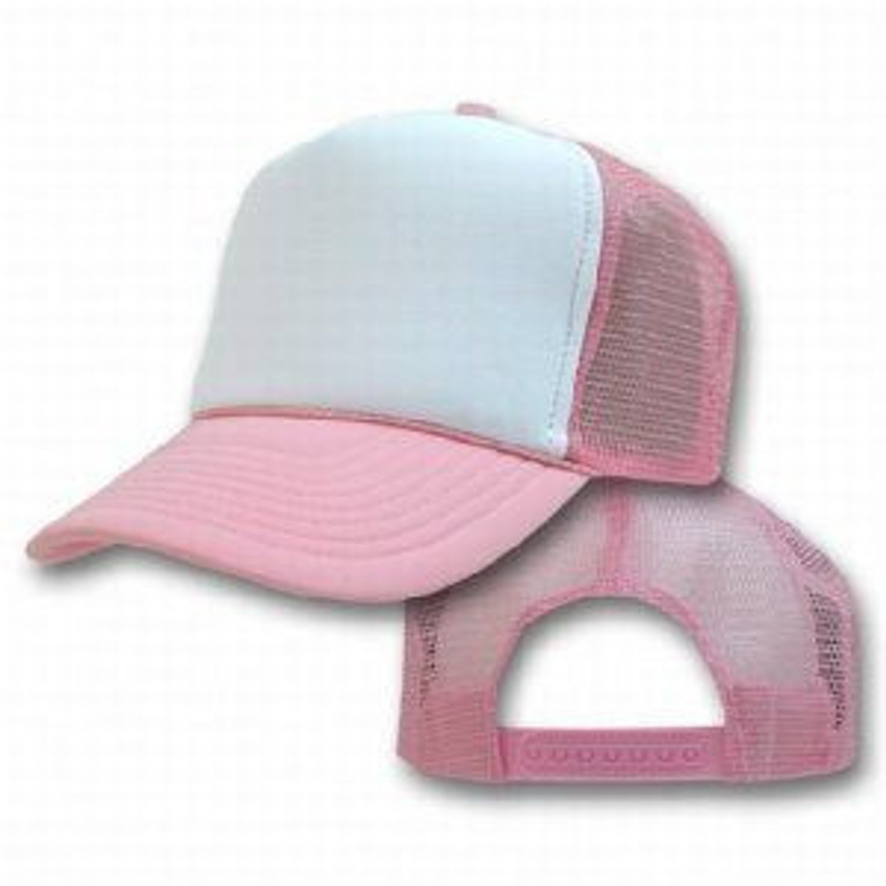 Hot Pink and White Trucker Hat Blank