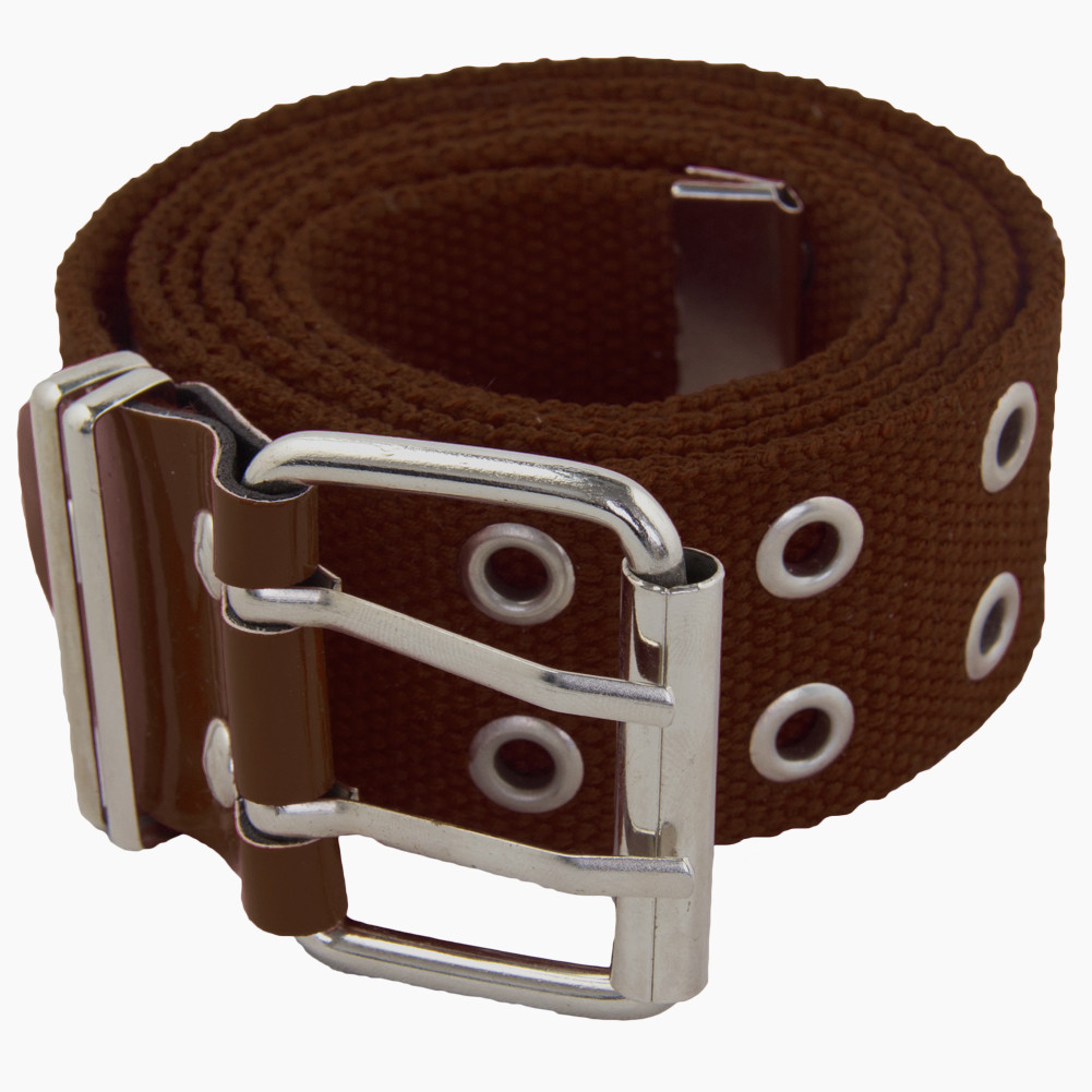 Grommet Belt Brown Canvas Two Silver Hole 2260-2263 Private