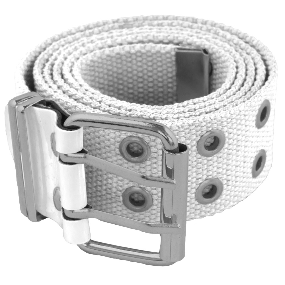 12 PACK White Canvas Two Hole Grommet Belts Mix Sizes 2280A
