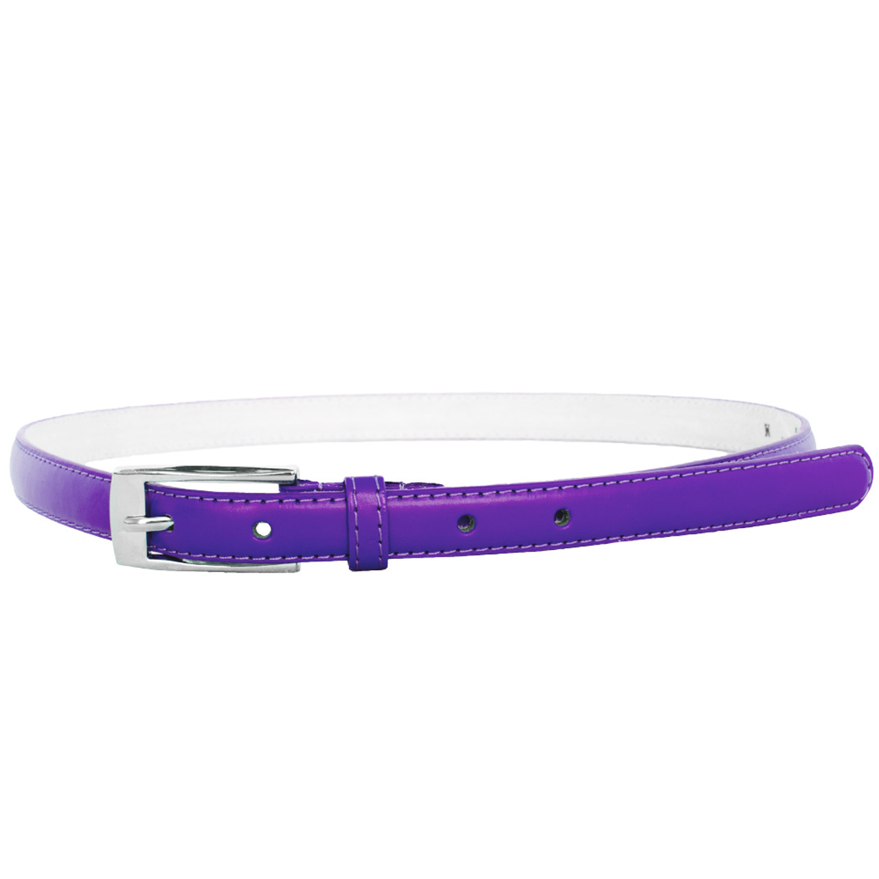 Purple Skinny Belt with Rectangle Buckle 2772-2775