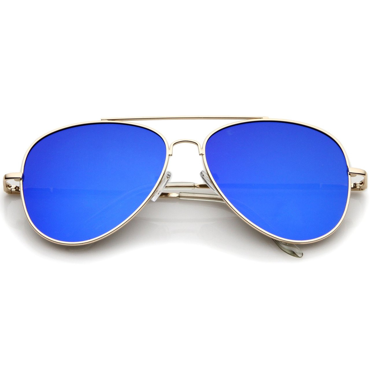 blue reflective aviators