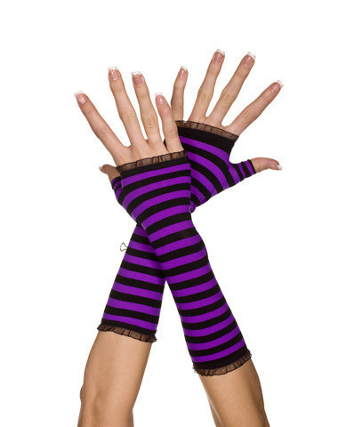 Black and Purple Striped Arm Warmer 1250 - Private Island Party