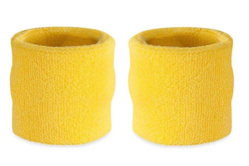 Wrist Sweatbands Yellow Sweatbands Terry Cloth By Piece 3070